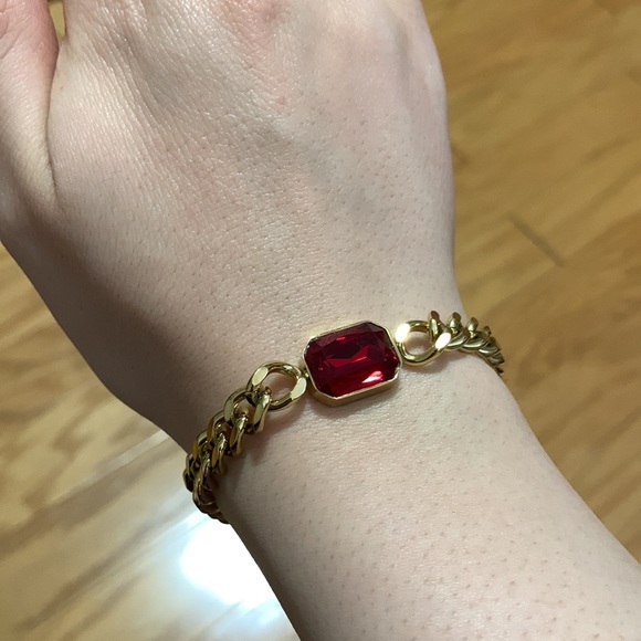 Ruby Gold Chain Bracelet and Necklace Set - Picture 13 of 17